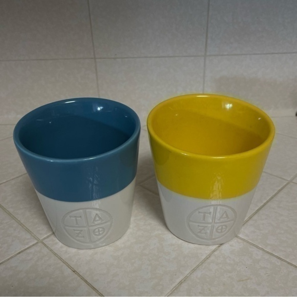 Starbucks Tazo Tea Logo Asymmetrical Cups
